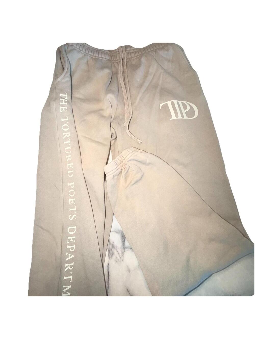 Taylor Swift TTPD Sweatpants Medium Tortured Poets Department Joggers Natural M